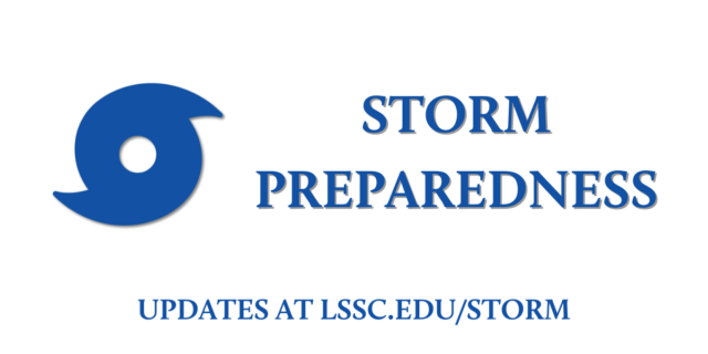 Storm Preparedness text with hurricane graphic icon